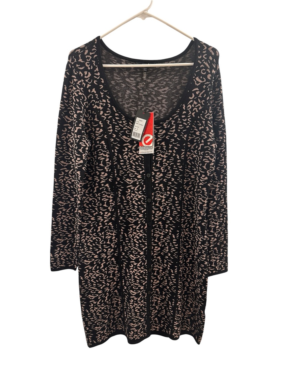 Yest long-sleeve button-down tunic cardigan dress NWT Size 8